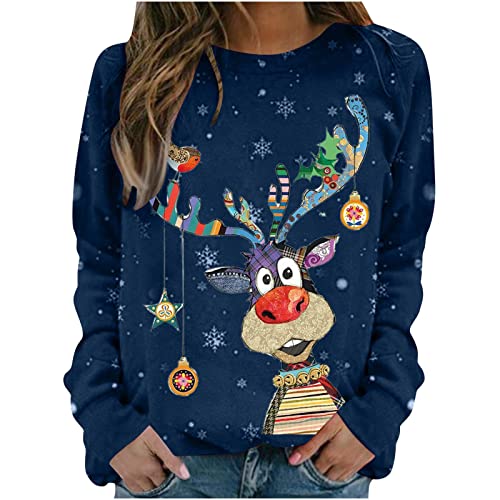 MJIQING Katzen Pullover Weihnachten 2023 Angebote Christmas Sweater Weihnachten Sweatshirt Damen Weihnachten Pullover Familie Black Friday Pullover Weihnachten Pullover Weihnachten Damen von MJIQING