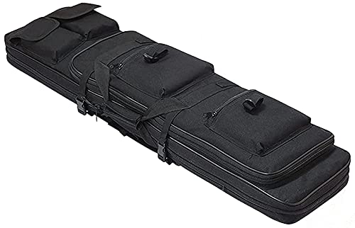 MJZYP Waffenkoffer Für Langwaffen,Futteral Langwaffen Durchgehender Reißverschluss Taktische Gewehrtasche Oxford Stoff Soft Air Rifle Gun Carry Case,Tragbare Waffentasche Zum Angeln Black,100CM von MJZYP