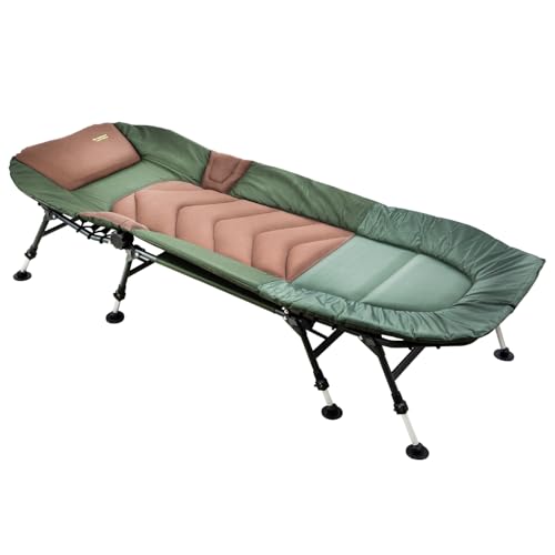 MK-Angelsport " 8 Bein Karpfenliege bis 150kg belastbar - Angelliege Bedchair Gartenliege Liege Modell 2024 Fischerliege von MK-Angelsport