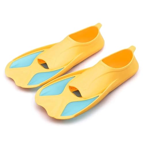Schwimmflossen 1 Paar Schwimmflossen Größe 30-37 Kurze Flossen Tauchschuhe Tauchen Schwimmausrüstung Schwimmflossen FüR Das Training ( Color : Yellow Cyan XS ) von MKLHAVB