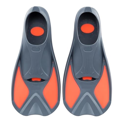 Schwimmflossen Kurze leichte Schwimmflossen, Schnorchel-Fußflossen, Tauchflossen, Anfänger-Schwimmausrüstung, tragbar Schwimmflossen FüR Das Training ( Color : Orange , Size : 30-31 ) von MKLHAVB