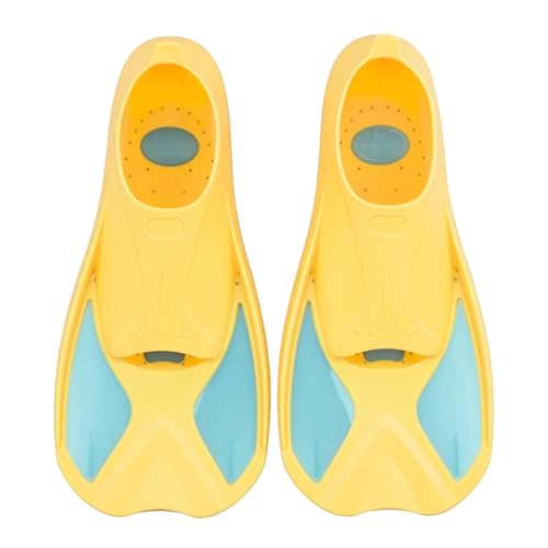Schwimmflossen Kurze leichte Schwimmflossen, Schnorchel-Fußflossen, Tauchflossen, Anfänger-Schwimmausrüstung, tragbar Schwimmflossen FüR Das Training ( Color : Yellow , Size : 30-31 ) von MKLHAVB