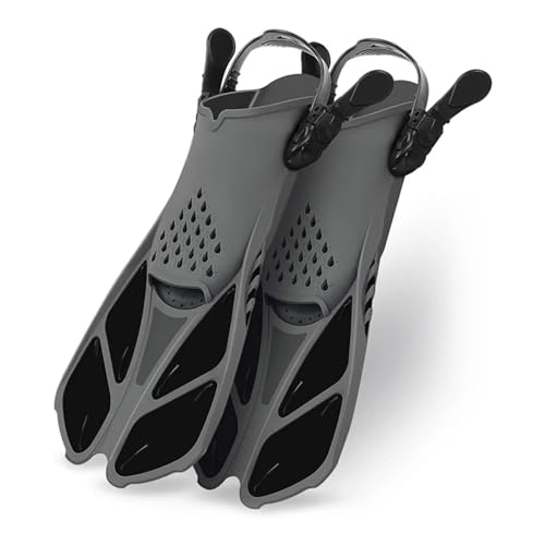 Schwimmflossen Verstellbare Schwimmflossen Erwachsene Schnorchel Fußflossen Tauchflossen Anfänger Wassersportgeräte Tragbare Tauchflossen Schwimmflossen FüR Das Training ( Color : Black , Size : L/XL von MKLHAVB