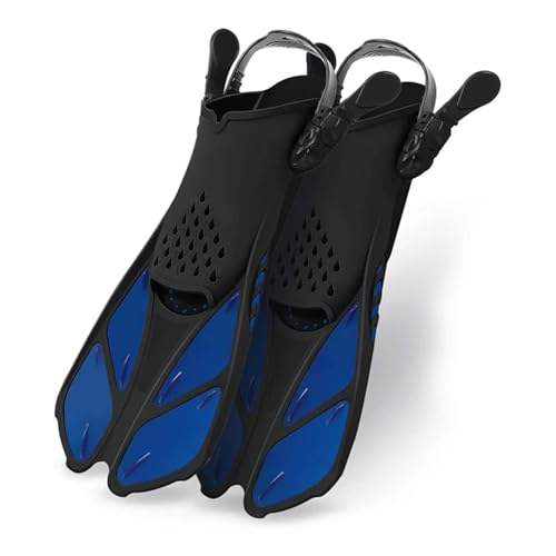 Schwimmflossen Verstellbare Schwimmflossen Erwachsene Schnorchel Fußflossen Tauchflossen Anfänger Wassersportgeräte Tragbare Tauchflossen Schwimmflossen FüR Das Training ( Color : Blue , Size : S/M ) von MKLHAVB