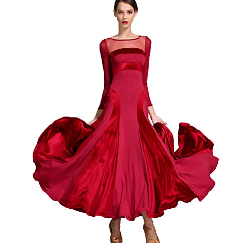 MLYYX Handgefertigte Gesellschaftstanzkleider für Damen Modernes Samtkostüm Walzer Tango Turnierkleid mit Netzstoff Tolle Swingröcke,Rot,L MLYYX Handgefertigte Gesellschaftstanzkleider für Damen Modernes Samtkostüm Walzer Tango Turnierkleid mit Netzstoff Tolle Swingröcke,Rot,L von MLYYX