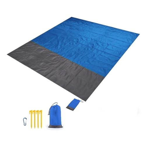 MMRTDJDR Blaue wasserdichte Outdoor-Matte: Tragbar, faltbar, 210 x 200 cm Stranddecke von MMRTDJDR