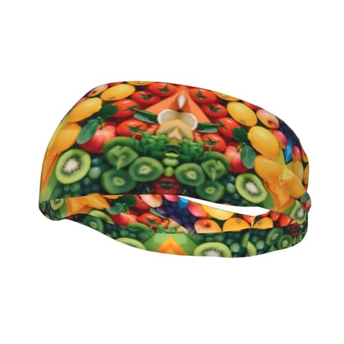 Fruit Rainbow Sport-Stirnbänder für Damen und Herren, feuchtigkeitsableitende Haarbänder für Tennis, Laufen, Basketball, Yoga, Fitness und mehr. von MMSJSBVY