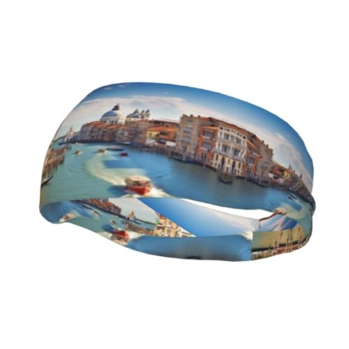 Grand Canal in Italy Sport-Stirnbänder für Damen und Herren, feuchtigkeitsableitende Haarbänder für Tennis, Laufen, Basketball, Yoga, Fitness und mehr. von MMSJSBVY