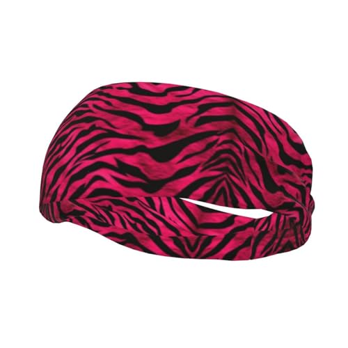 Zebra Tiger Leopard Pink Sport Stirnbänder für Damen und Herren Feuchtigkeitstransport Haarbänder für Tennis, Laufen, Basketball, Yoga, Fitness und mehr von MMSJSBVY