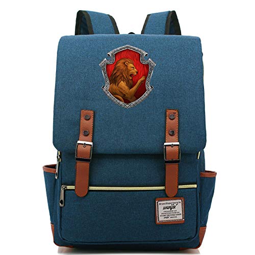 Harry Potter Rucksack für Schüler der Klassen 7 bis 15 3D-Druck Hogwarts Animal Badge Book Bag Gryffindor Army Blue von MMZ