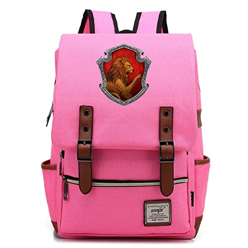 Harry Potter Rucksack für Schüler der Klassen 7 bis 15 3D-Druck Hogwarts Animal Badge Book Bag Gryffindor Pink von MMZ