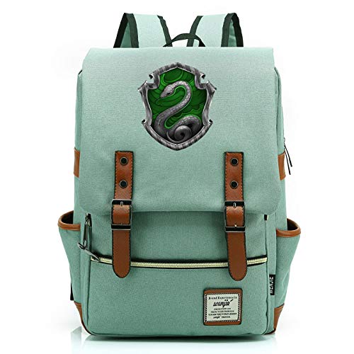 Harry Potter Rucksack für Schüler der Klassen 7 bis 15 3D-Druck Hogwarts Animal Badge Book Bag Slytherin Green von MMZ