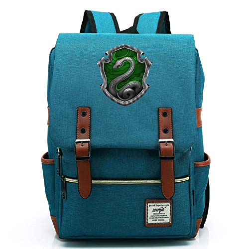Harry Potter Rucksack für Schüler der Klassen 7 bis 15 3D-Druck Hogwarts Animal Badge Book Bag Slytherin Ocean Blue von MMZ