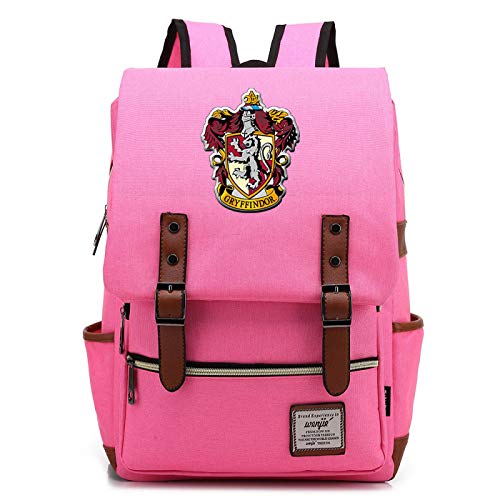 MMZ Harry Potter Rucksack Gryffindor Schultasche Damen Jugend Kinder Reiserucksack Large Pink von MMZ