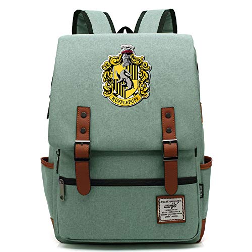 MMZ Harry Potter Rucksack für Jungen Leichte Büchertasche Multifunktionale Lunch-Tasche für Kinder Hufflepuff Green von MMZ