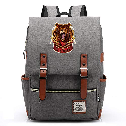 MMZ Kinderbuch Tasche 3D-Druck Harry Potter Abzeichen Rucksack Grundschule Schultasche Gryffindor Grey von MMZ