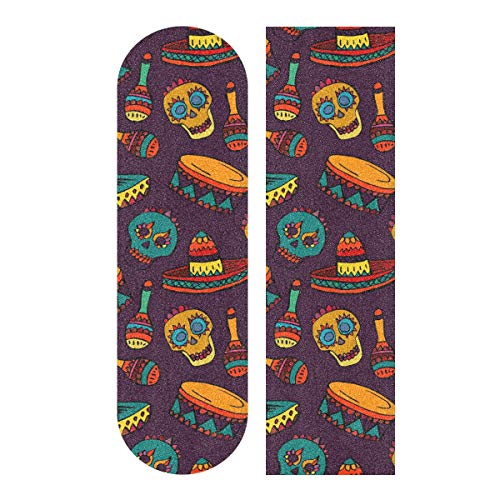 MNSRUU ?Mexikanische Symbole Skateboard Grip Tape Blatt Roller Deck Sandpapier 22,9 x 83,8 cm von Mnsruu
