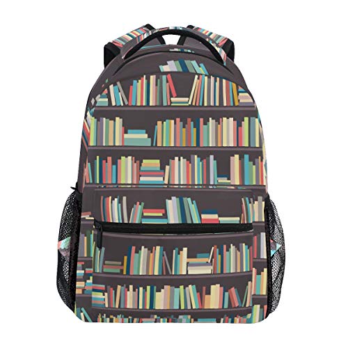 Mnsruu Bücherwurm-Rucksack für Schule und Reisen von Mnsruu