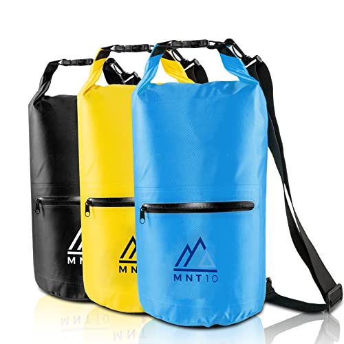 MNT10 Dry Bag Packsack wasserdicht mit Tragegurt I Dry Bags Waterproof in 10l oder 20l I Wasserfeste Tasche für Reisen, Outdoor und Camping I Seesack robust und widerstandsfähig (Blau, 20 L) von MNT10