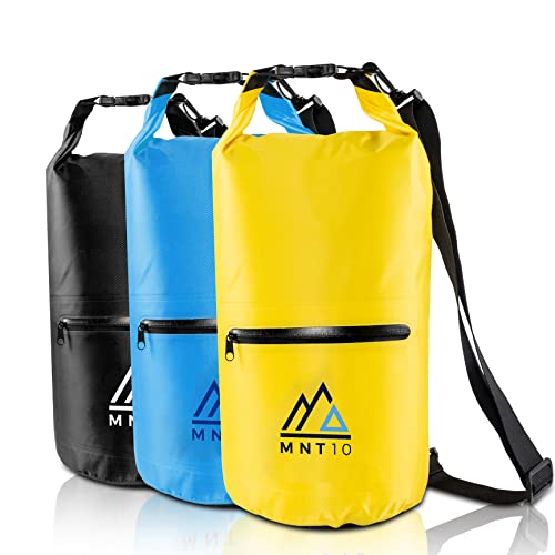 MNT10 Dry Bag Packsack wasserdicht mit Tragegurt I Dry Bags Waterproof 20l I Wasserfeste Tasche für Reisen, Outdoor und Camping I Seesack wasserdicht und widerstandsfähig (Gelb, 20 Liter) von MNT10