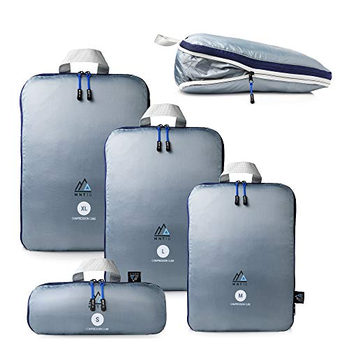 MNT10 Packtaschen Kompression I Travel Bag mit Schlaufe als Koffer-Organizer I leichte Kompressionsbeutel für den Rucksack I Kleidertaschen als Gepäck Organizer auf Reisen | Packing Cubes (1x L) von MNT10