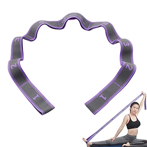 Yoga Stretch Gurt, MOCOBO Stretch Band Gymnastikband mit 8 Schleifen, Fitnessbänder, Hochelastischer Gymnastikband Stretch Gurt Yoga Zubehör von MOCOBO