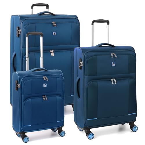 MODO BY RV RONCATO Set mit 3 Trolleys 4R Star 2.0 Blau, blau, 3er Set Softkoffer von MODO BY RV RONCATO