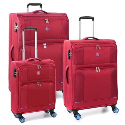 MODO BY RV RONCATO Set mit 3 Trolleys 4R Star 2.0 Rot, rot, 3er Set Softkoffer von MODO BY RV RONCATO