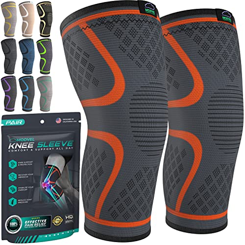 MODVEL Kniebandage Set für Damen und Herren, atmungsaktive Knee Support, Größe M von MODVEL