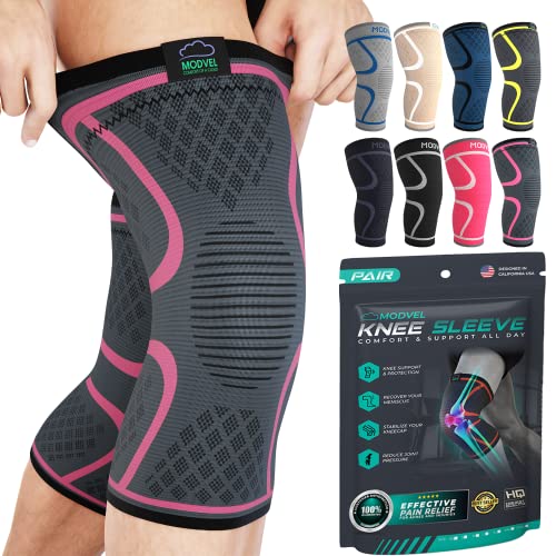 MODVEL Kniebandage Set für Damen und Herren, atmungsaktive Knee Support, Größe L von MODVEL