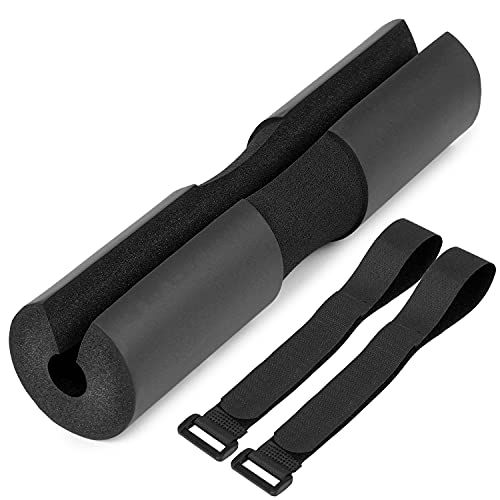 Barbell Squat Pad Hantel-Squat-Pad-Nacken-Schulter-Schutz-Pad-Unterstützung mit Fixiergurten für Kniebeugen-Lungen-Hüft-Stößen Gewichtheben Bar-Pad(Color:Black) von MOEENS