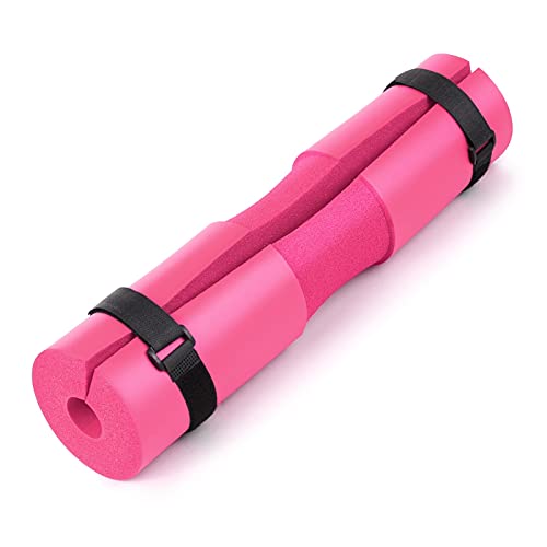 Barbell Squat Pad Hantel-Squat-Pad-Nacken-Schulter-Schutz-Pad-Unterstützung mit Fixiergurten für Kniebeugen-Lungen-Hüft-Stößen Gewichtheben Bar-Pad(Color:Pink) von MOEENS