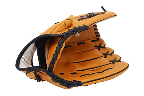 Baseball Handschuhe,PU-Leder Baseball Glove Outdoor Sports PU Brown Baseballhandschuh Softball-Übungsgeräte Größe 10.5 / 11,5 / 12.5 Linkshänder für Erwachsene Mann-Frauentraining ( Color : 12 inches von MOEENS