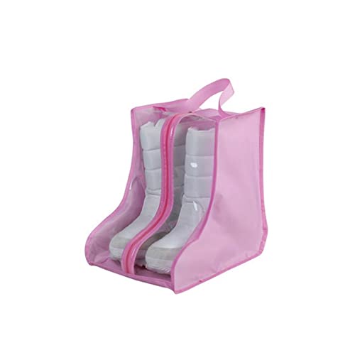 MOEIDO Aufbewahrungsbox für Schuhe Home Stiefel Aufbewahrungstasche staubdicht und wasserdicht Oxford Tuch Schuh Visual Schuh Organisieren Tasche Boot Cover (Color : Pink) von MOEIDO