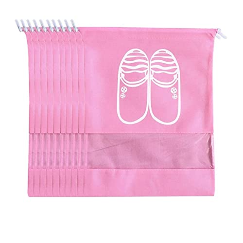 MOEIDO Aufbewahrungsbox für Schuhe Schuhe Aufbewahrungstasche Schrank Organizer Vlies Reisen Tragbare Tasche wasserdichte Taschenkleidung Klassifiziert Hanging Bag 5 stücke (Color : Pink) von MOEIDO