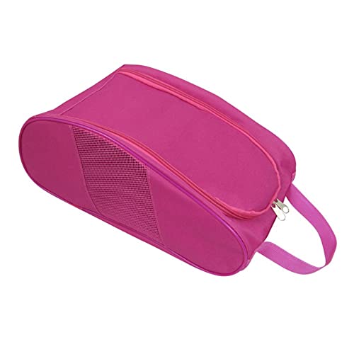 MOEIDO Aufbewahrungsbox für Schuhe Waschbare Turnschuhe Boot Aufbewahrungstasche Schuhe Organizer Dual Zipper Oxford Tuch mit Griff Faltbare Reise Tragbare Angeln (Color : Pink) von MOEIDO