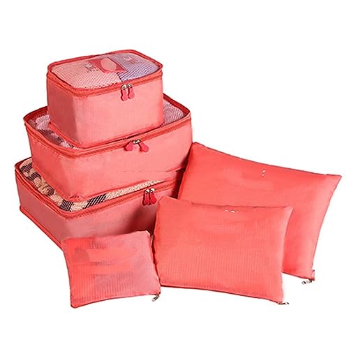MOEIDO Schuhbeutel 10PCTravel Storage Bags Portable Travel Suitcases Organizer Travel Bag for Luggage Organizer Clothes Shoes Bag(Color:Watermelon red) von MOEIDO