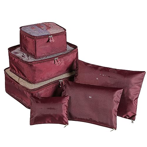 MOEIDO Schuhbeutel 10PCTravel Storage Bags Portable Travel Suitcases Organizer Travel Bag for Luggage Organizer Clothes Shoes Bag(Color:Wine red) von MOEIDO