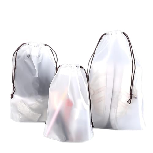 MOEIDO Schuhbeutel Frosted Drawstring Bags Transparent Shoes Organizer Clothes Packaging Storage Travel Pocket Portable Clear Pouches Home(Color:10pcs 16x20cm) von MOEIDO