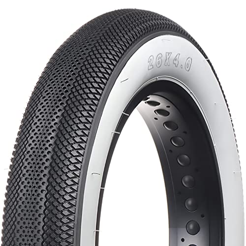 MOHEGIA E-Bike Fat Tire, 66 x 10,2 cm Elektro-Dreirad-Fat-Reifen, Faltperlen-Ersatzreifen, kompatibel mit Urban Mountain oder Dreirad-Fahrrädern/Weißwandig von MOHEGIA