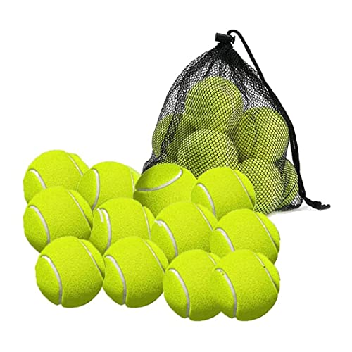 MOLERRI 12 Pack Tennis BäLle mit Tasche Zur Aufbewahrung - Gute QualitäT, Dickwandige Tennis BäLle - Perfekt für Tennis und Cricket von MOLERRI