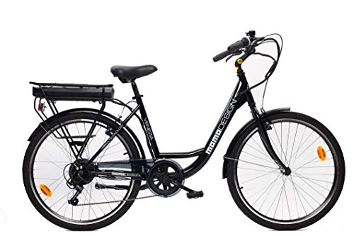 MOMO Design Unisex – Erwachsene Venedig Elektro-Fahrrad mit Pedalunterstützung, Schwarz, Einheitsgröße von MOMO Design