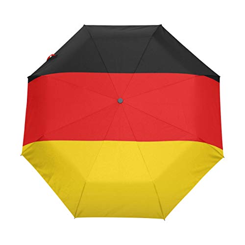 MONTOJ Patriotismus Deutschlandflagge 3-Fach Reise-Regenschirm, UV-Schutz mit automatischer Öffnung von MONTOJ