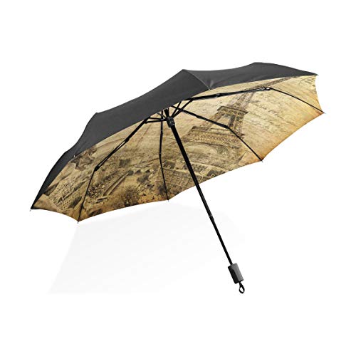 MONTOJ Retro-Regenschirm mit Eiffelturm, UV-Schutz von MONTOJ