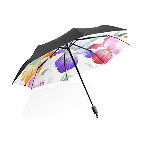 MONTOJ Sonnenschirm mit Iris Blumen, UV-Schutz von MONTOJ