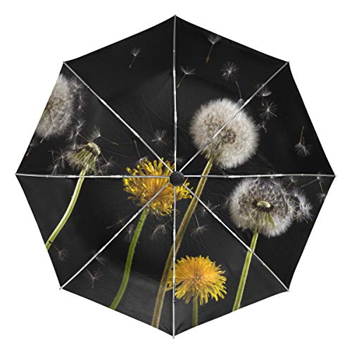 MONTOJ Toller Regenschirm mit Pusteblumen-Motiv für Sonne und Regen, UV-Schutz, mit automatischer Öffnungs-Taste von MONTOJ