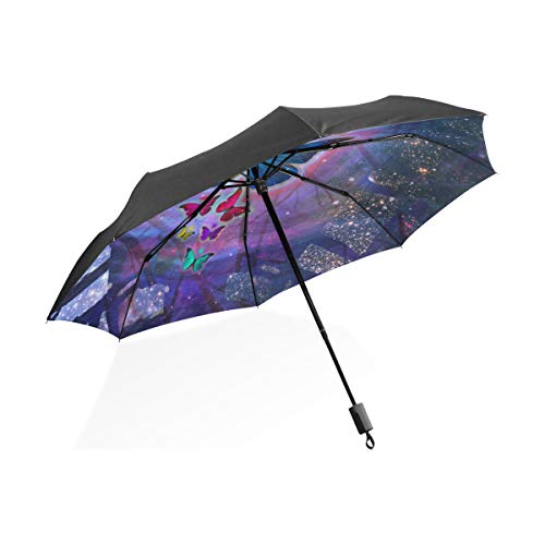 Montoj Regenschirm mit abstraktem Aquarell-Schmetterling und UV-Schutz von MONTOJ
