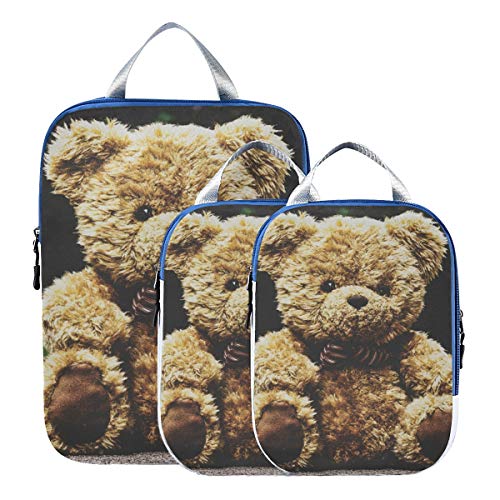 Montoj Teddybär-Reise-Packwürfel, 3-teiliges Gepäck-Organizer-Set von MONTOJ