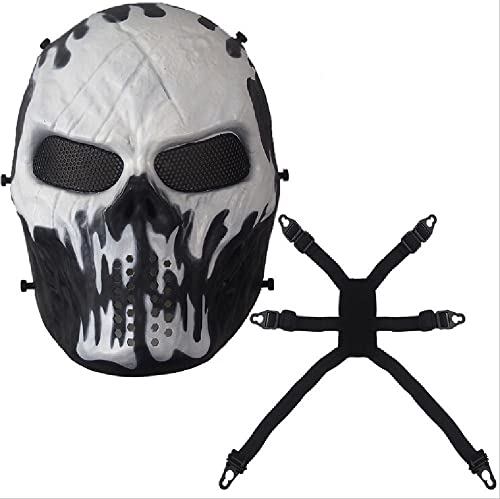 MOOKEENONE Durable Airsoft Paintball Tactical Full Face Protection Skull Mask Skeleton Army Outdoor von MOOKEENONE
