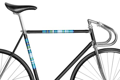 MOOXIBIKE I Reflektor Aufkleber, Panel Streifen Blau reflektierend, Rahmenschutzaufkleber und Sicherungsmarkierung für Fahrrad, Trekkingrad, Mountainbike, Rollator bis circa 15 cm Rahmenumfang von MOOXIBIKE